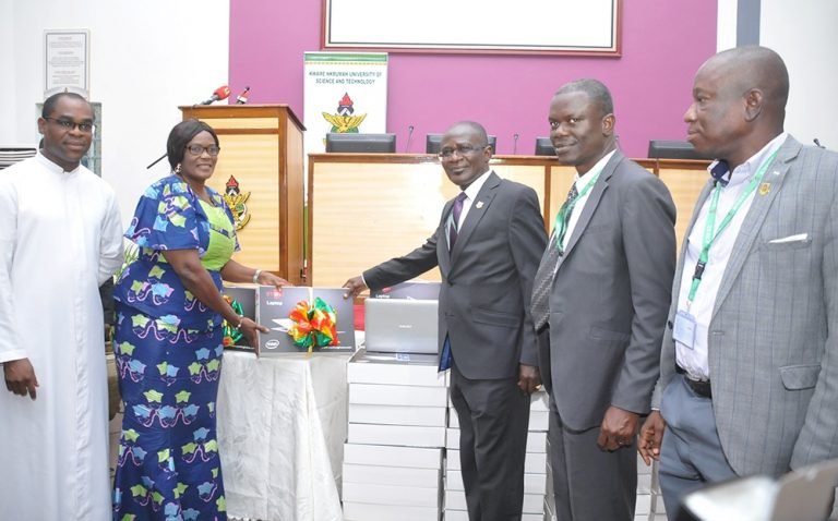KNUST Donates 560 Brand New Laptop Computers To Less Endowed Schools In Ghana