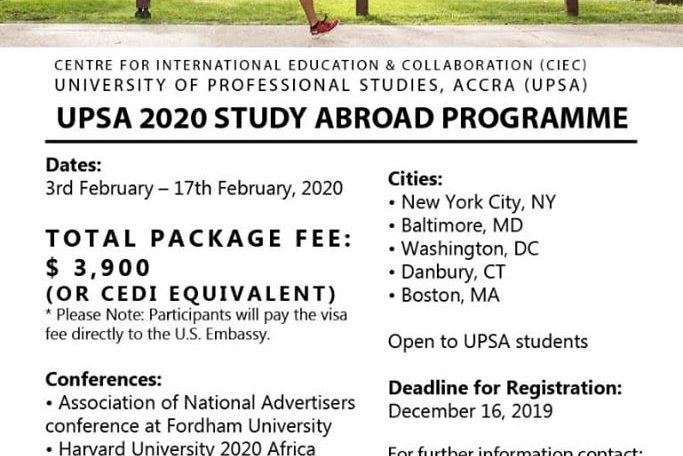 University of Professional Studies (UPSA) 2020 Study Abroad Programme