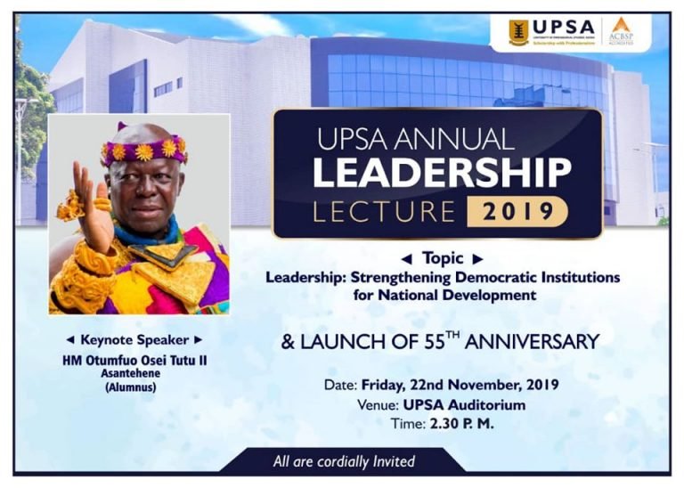 UPSA to Hold Annual Leadership Lecture 2019 & Launch of 55th Anniversary