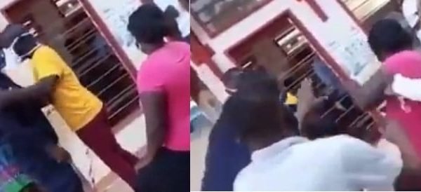 policeman slaps woman