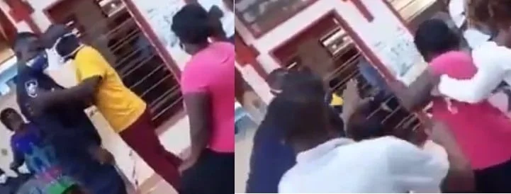 policeman slaps woman