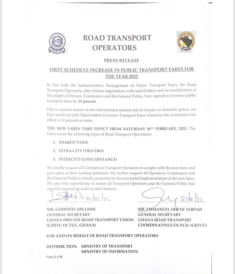 Transport Fares to increase by 15%, commuters to suffer