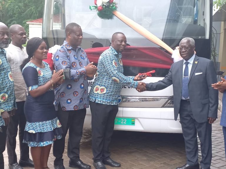 Osafo Marfo Presents 65-seater Bus Gift To E.P Amedzofe College Of Education