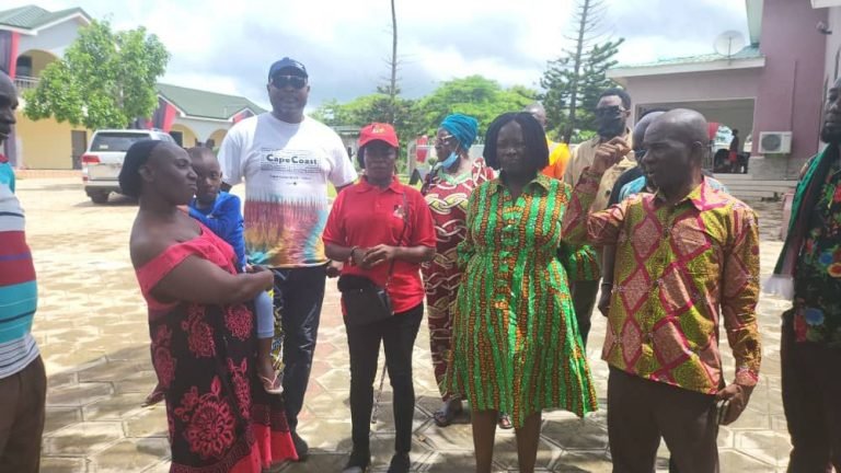 Prof. Naana Jane Opoku Agyemang visits victims and flood scenes in Central Region.