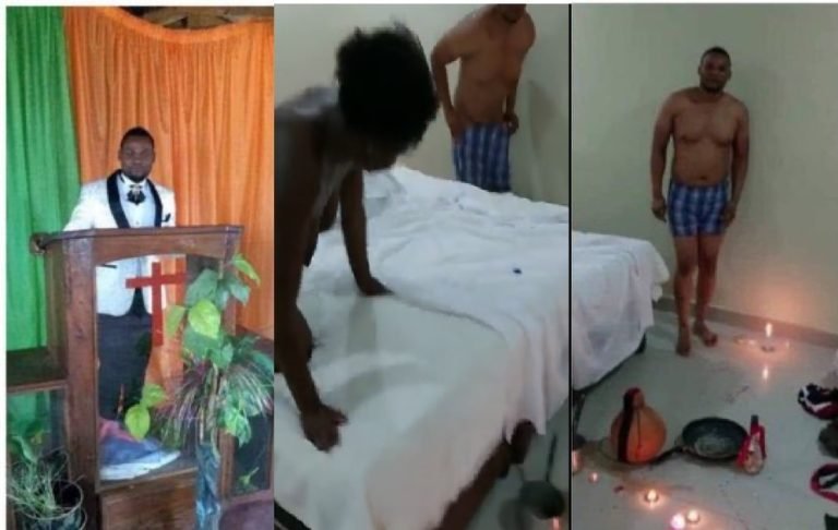 Husband catches pregnant wife in bed with pastor on his matrimonial bed (Full Video)