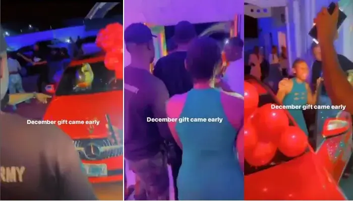 Nigerian man surprises girlfriend Mercedez Benz