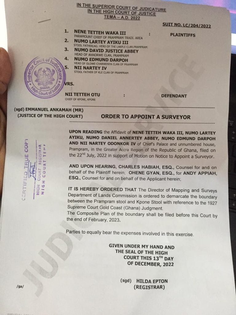 Prampram: Kingmakers Welcome Ruling On Boundary Dispute
