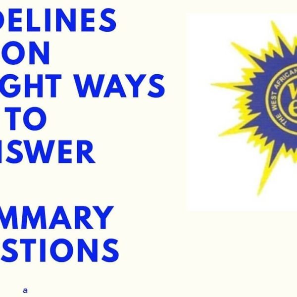 The sample WASSCE English summary questions and answers