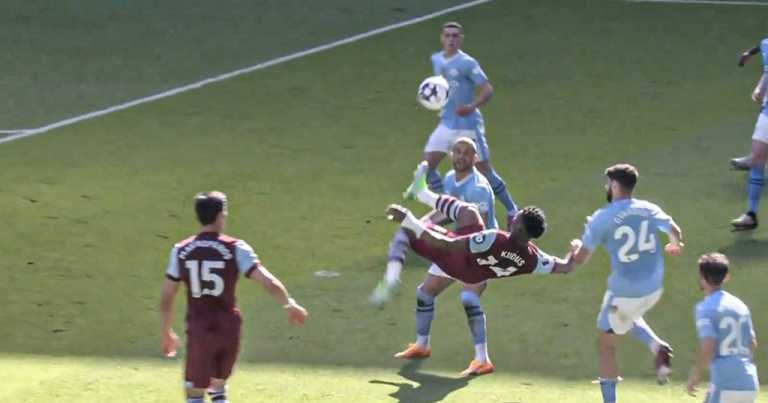 Watch Mohammed Kudus’ astonishing bicycle kick goal against Man City