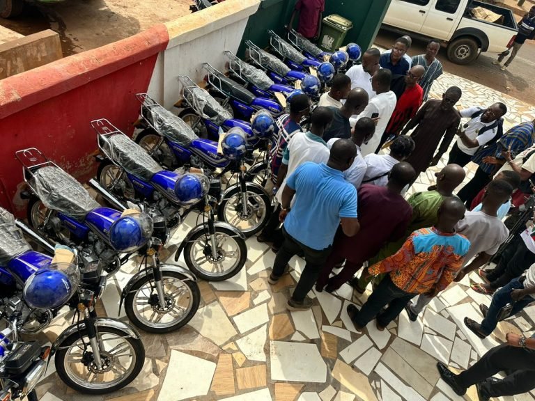 Mahama donates motorcycles to communications officers in Bono East Region