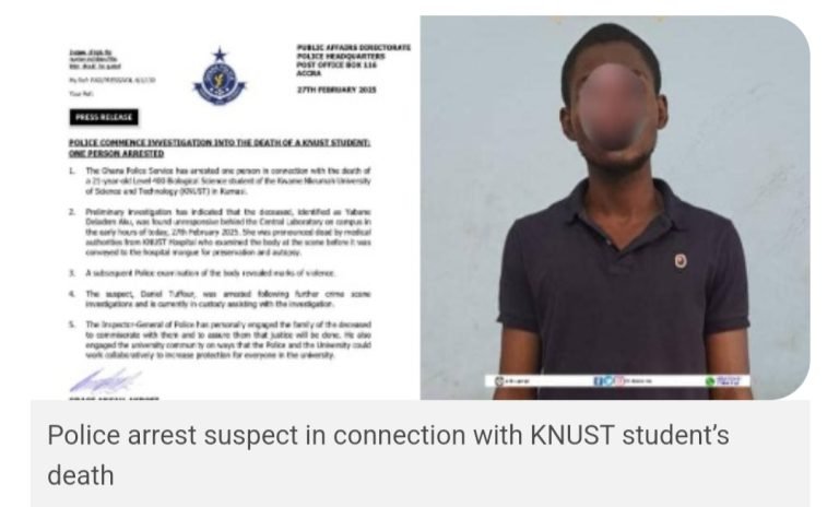 KNUST’s Joana Deladem Yabani’s suspected killer and boyfriend arrested