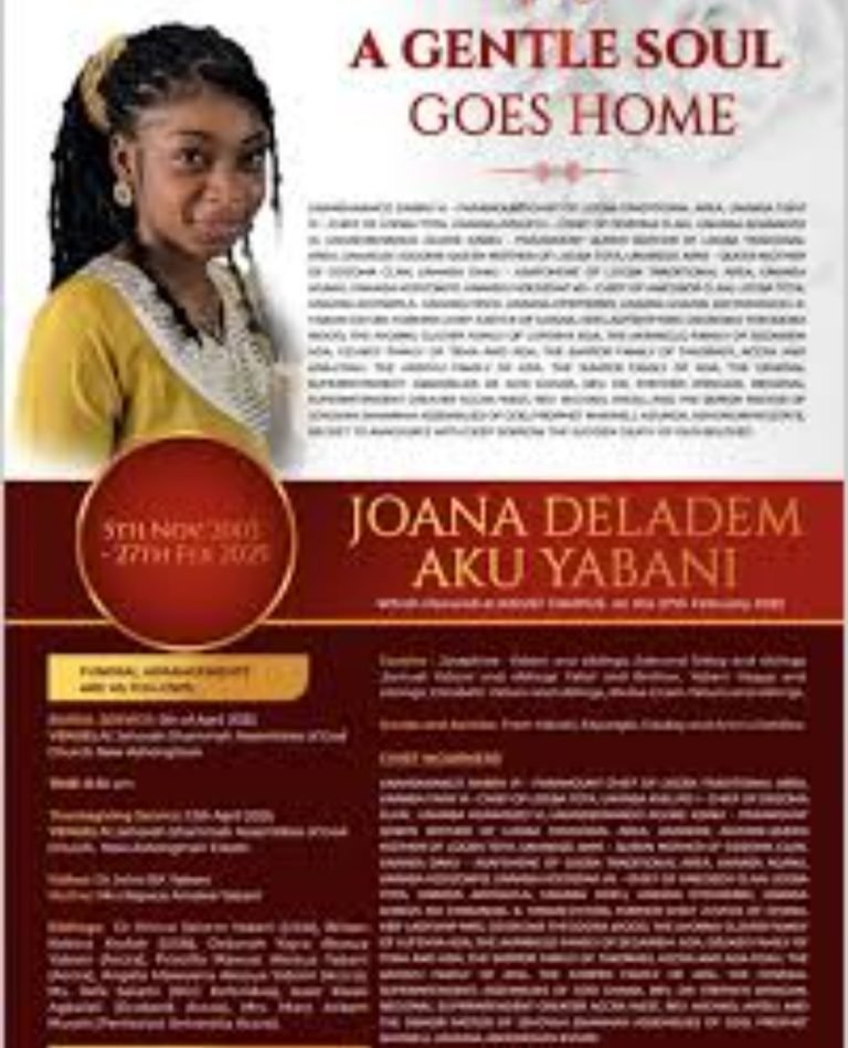 The burial of the late Joana Deladem Yabani